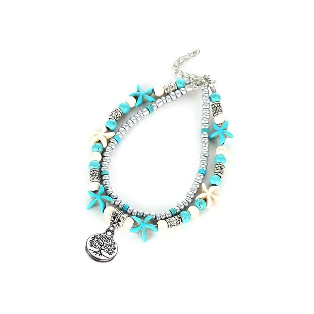 Ankle Bracelet Anklet New Tree of Life, Starfish and Beads
